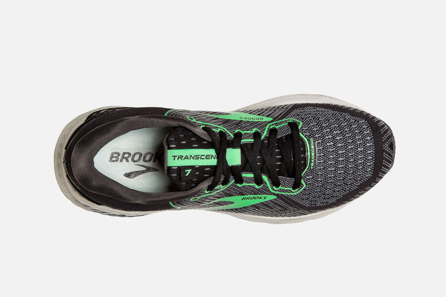 Brooks Israel Transcend 7 Road Running Shoes Womens - Black/Green - SBI-308541